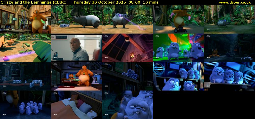 Grizzy and the Lemmings (CBBC) Thursday 30 October 2025 08:00 - 08:10