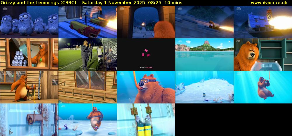 Grizzy and the Lemmings (CBBC) Saturday 1 November 2025 08:25 - 08:35
