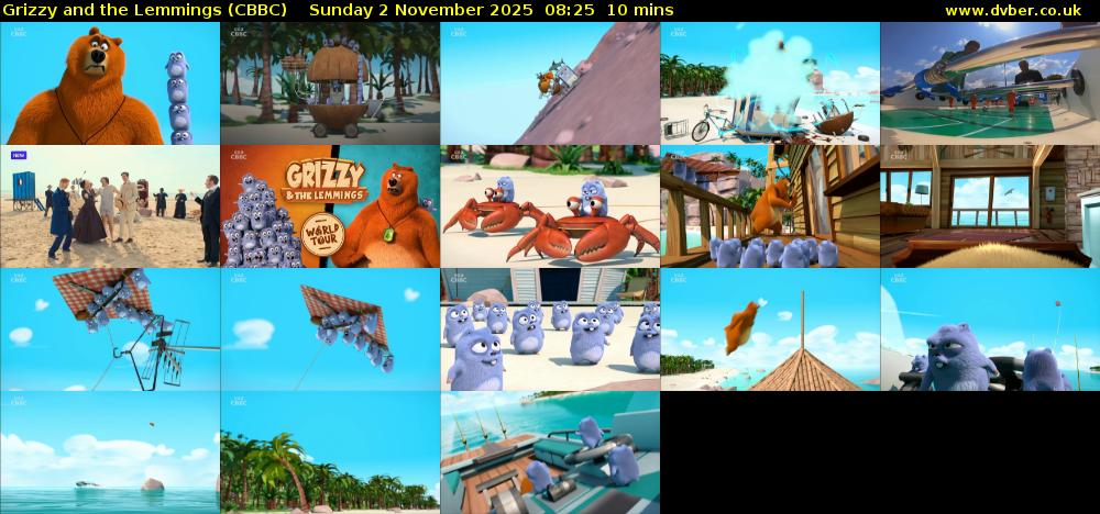Grizzy and the Lemmings (CBBC) Sunday 2 November 2025 08:25 - 08:35