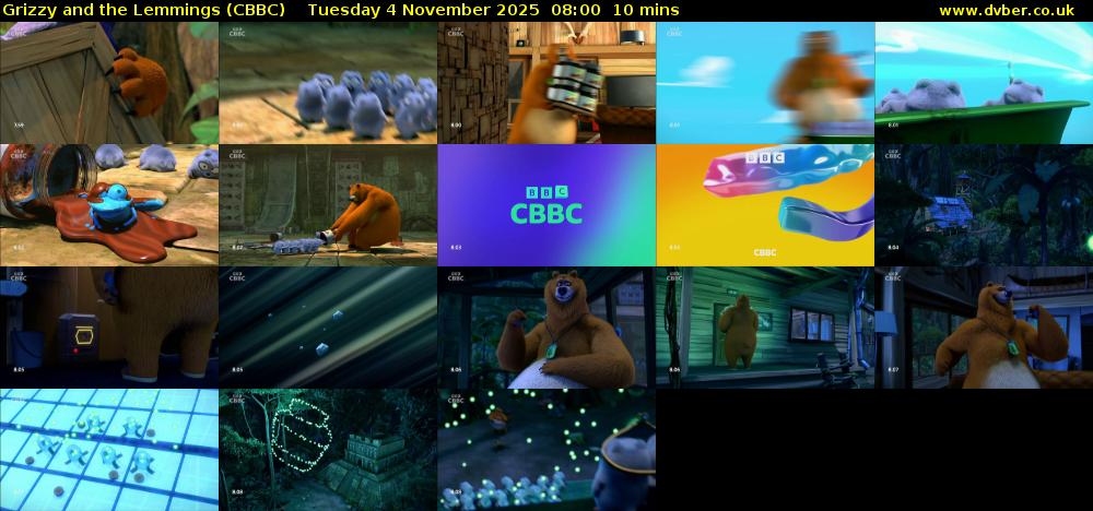 Grizzy and the Lemmings (CBBC) Tuesday 4 November 2025 08:00 - 08:10