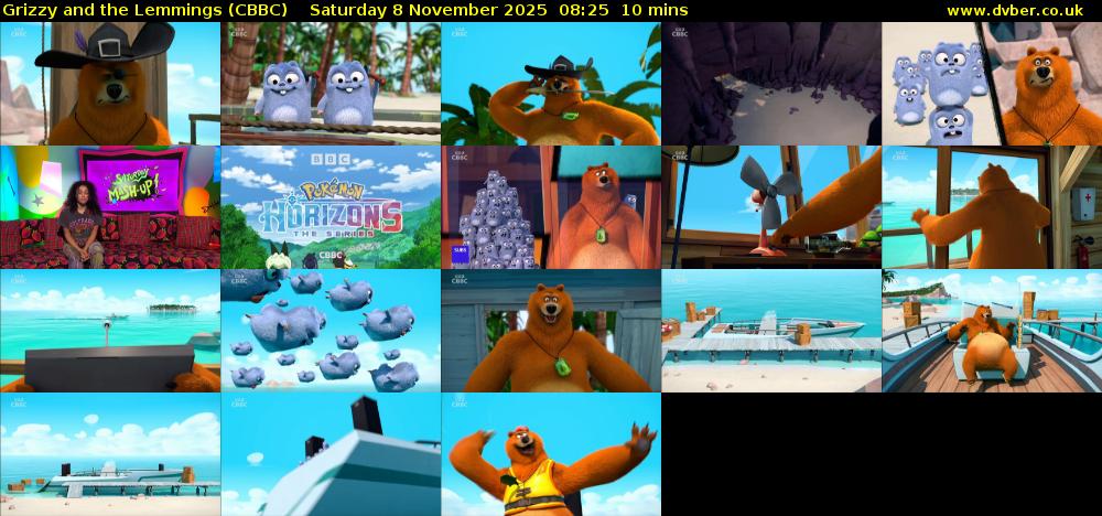 Grizzy and the Lemmings (CBBC) Saturday 8 November 2025 08:25 - 08:35
