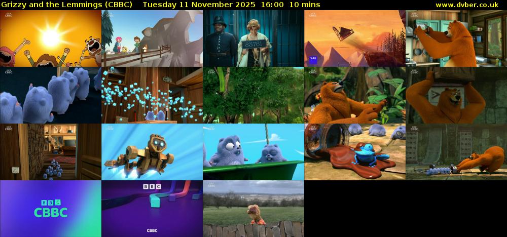 Grizzy and the Lemmings (CBBC) Tuesday 11 November 2025 16:00 - 16:10