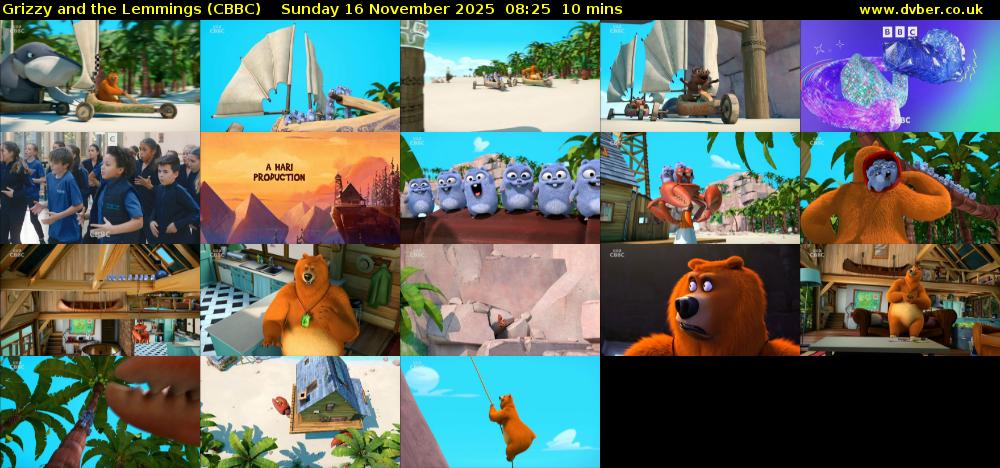 Grizzy and the Lemmings (CBBC) Sunday 16 November 2025 08:25 - 08:35