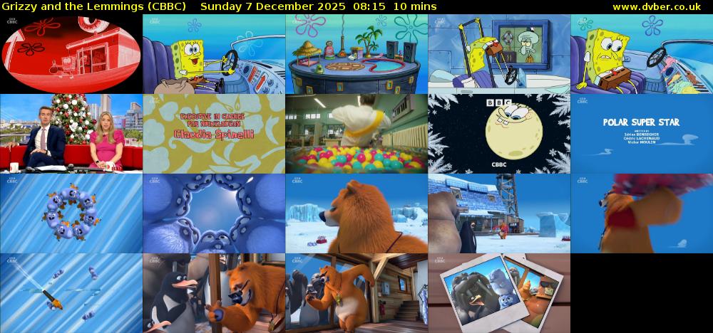 Grizzy and the Lemmings (CBBC) Sunday 7 December 2025 08:15 - 08:25