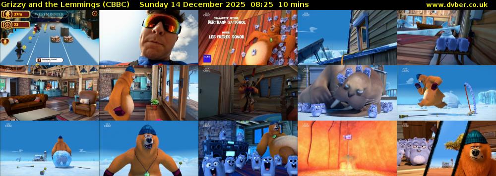 Grizzy and the Lemmings (CBBC) Sunday 14 December 2025 08:25 - 08:35