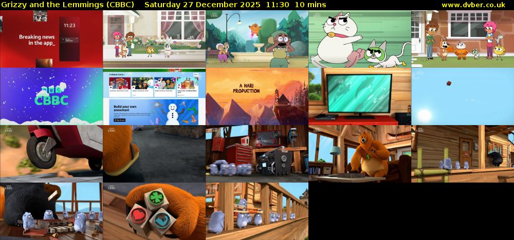 Grizzy and the Lemmings (CBBC) Saturday 27 December 2025 11:30 - 11:40
