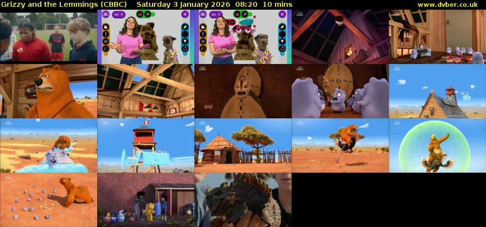 Grizzy and the Lemmings (CBBC) Saturday 3 January 2026 08:20 - 08:30