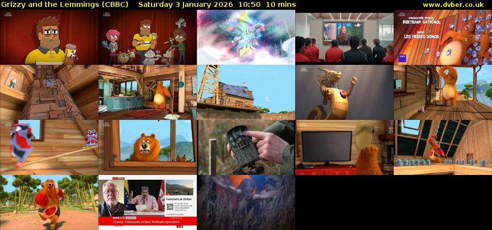 Grizzy and the Lemmings (CBBC) Saturday 3 January 2026 10:50 - 11:00