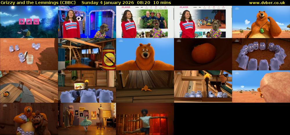 Grizzy and the Lemmings (CBBC) Sunday 4 January 2026 08:20 - 08:30