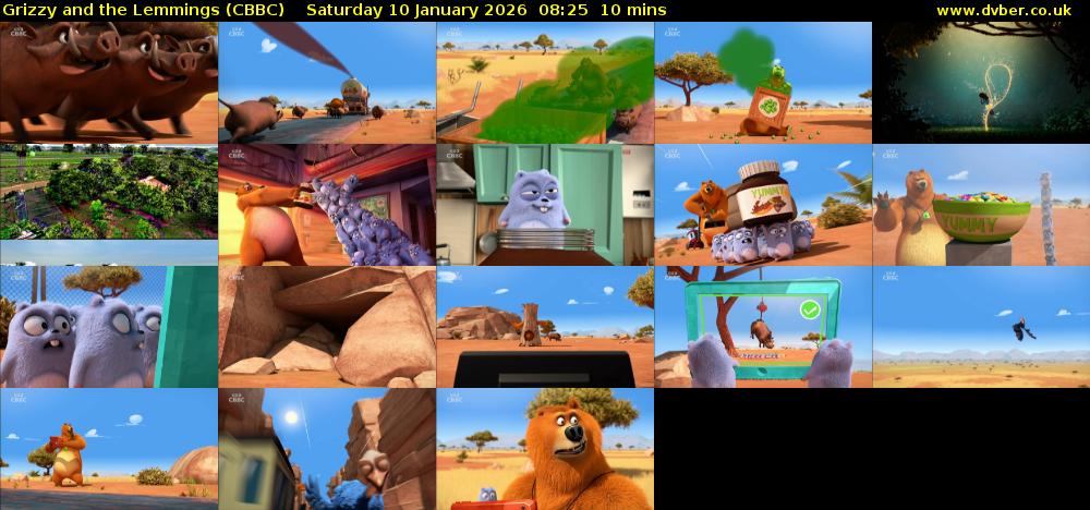 Grizzy and the Lemmings (CBBC) Saturday 10 January 2026 08:25 - 08:35
