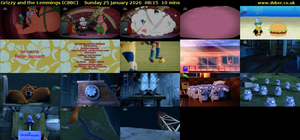 Grizzy and the Lemmings (CBBC) Sunday 25 January 2026 08:15 - 08:25