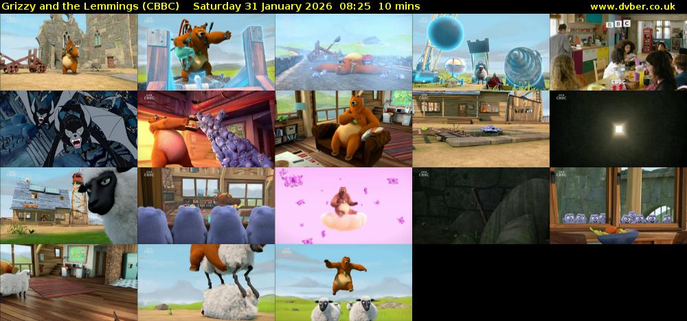 Grizzy and the Lemmings (CBBC) Saturday 31 January 2026 08:25 - 08:35