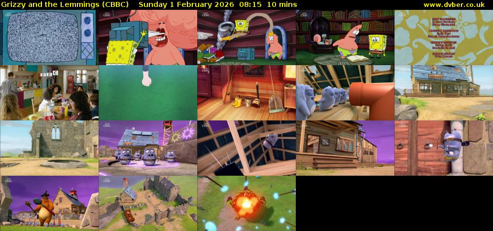 Grizzy and the Lemmings (CBBC) Sunday 1 February 2026 08:15 - 08:25