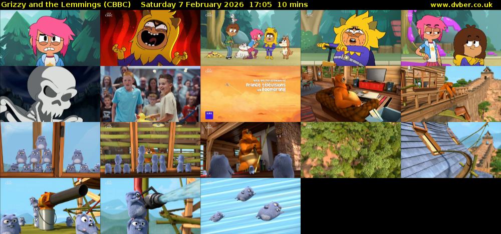 Grizzy and the Lemmings (CBBC) Saturday 7 February 2026 17:05 - 17:15