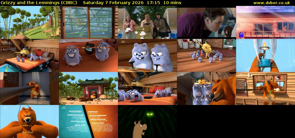 Grizzy and the Lemmings (CBBC) Saturday 7 February 2026 17:15 - 17:25
