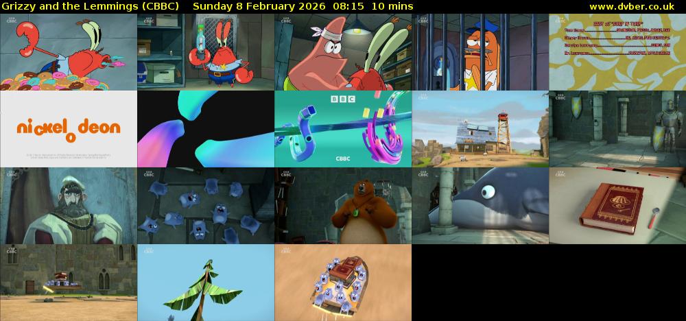 Grizzy and the Lemmings (CBBC) Sunday 8 February 2026 08:15 - 08:25