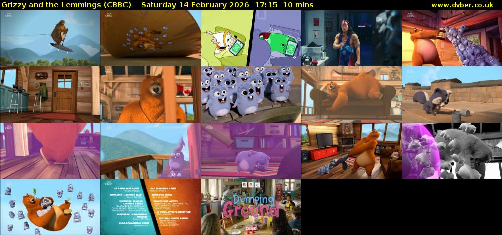 Grizzy and the Lemmings (CBBC) Saturday 14 February 2026 17:15 - 17:25