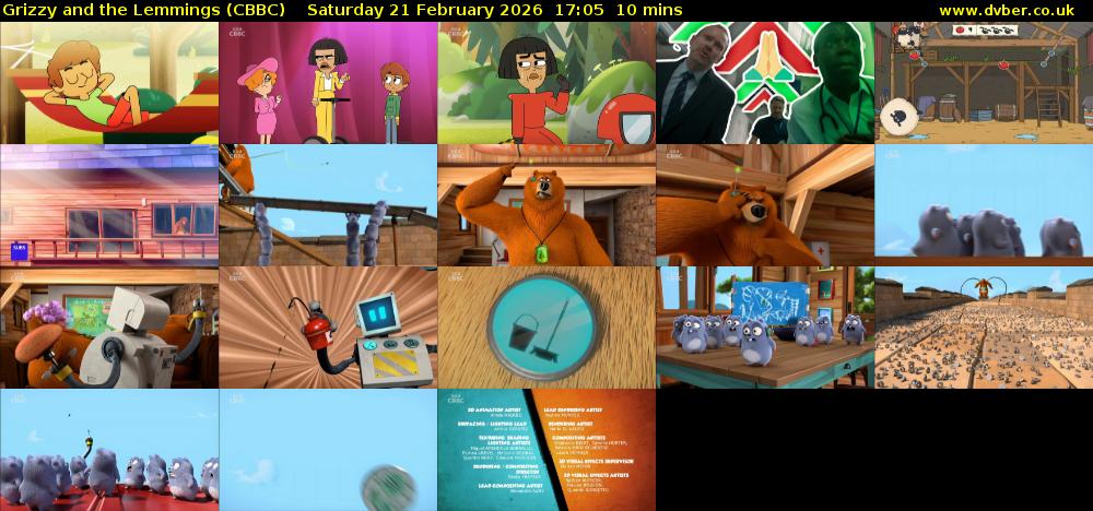 Grizzy and the Lemmings (CBBC) Saturday 21 February 2026 17:05 - 17:15