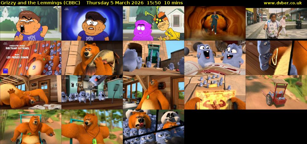 Grizzy and the Lemmings (CBBC) Thursday 5 March 2026 15:50 - 16:00