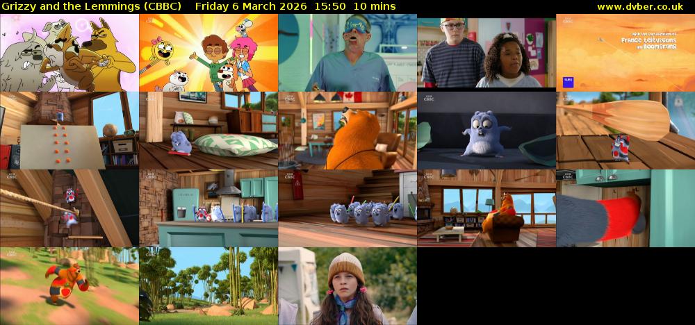 Grizzy and the Lemmings (CBBC) Friday 6 March 2026 15:50 - 16:00