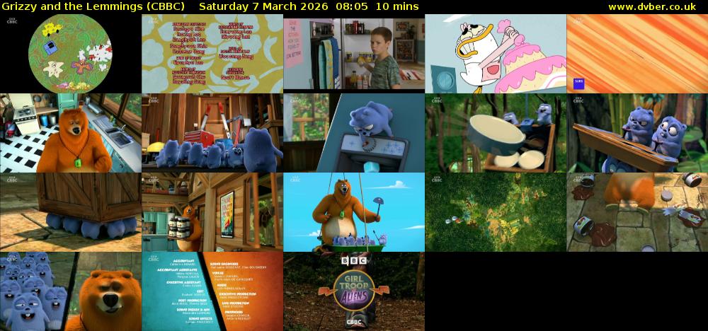 Grizzy and the Lemmings (CBBC) Saturday 7 March 2026 08:05 - 08:15