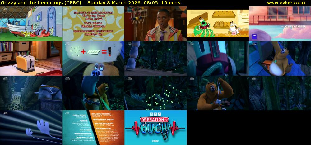 Grizzy and the Lemmings (CBBC) Sunday 8 March 2026 08:05 - 08:15