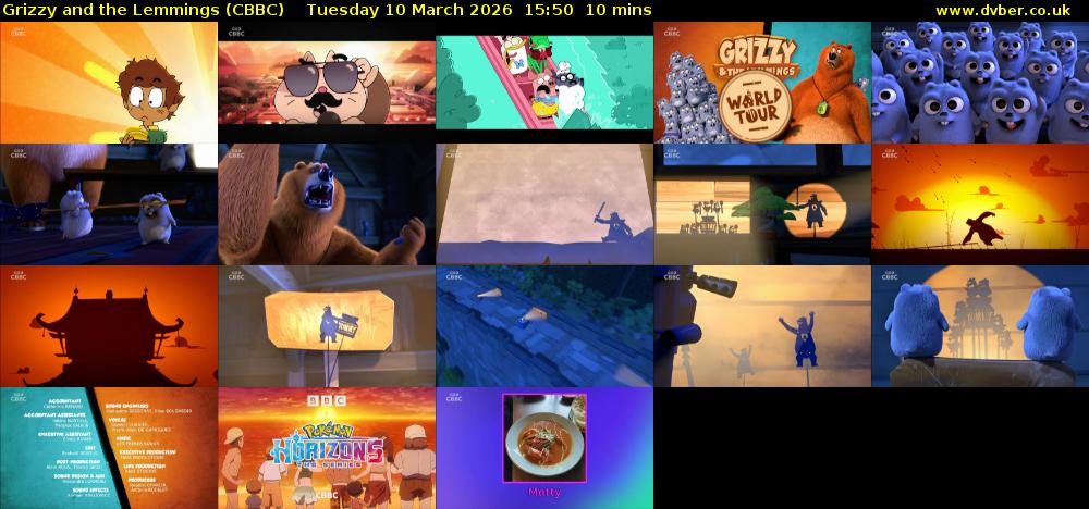Grizzy and the Lemmings (CBBC) Tuesday 10 March 2026 15:50 - 16:00