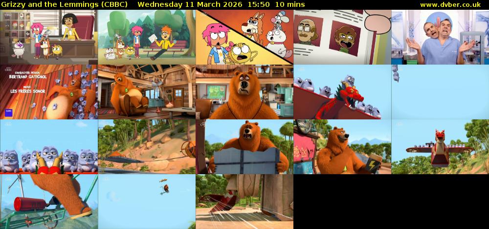 Grizzy and the Lemmings (CBBC) Wednesday 11 March 2026 15:50 - 16:00