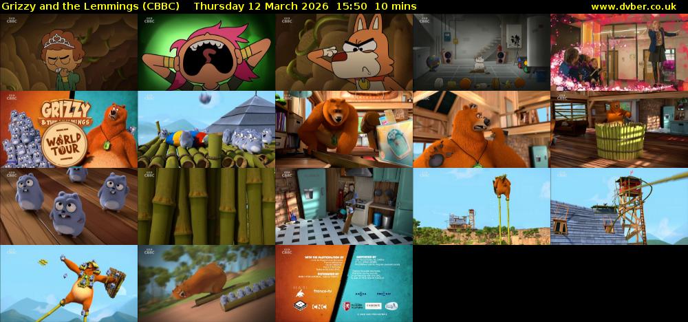 Grizzy and the Lemmings (CBBC) Thursday 12 March 2026 15:50 - 16:00