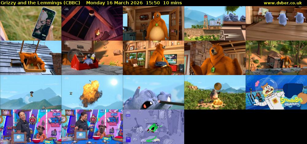 Grizzy and the Lemmings (CBBC) Monday 16 March 2026 15:50 - 16:00