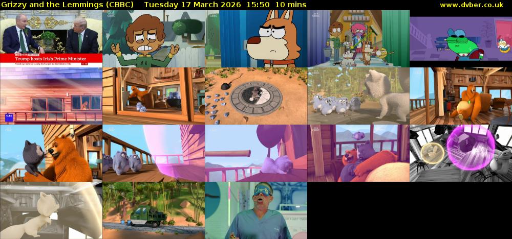 Grizzy and the Lemmings (CBBC) Tuesday 17 March 2026 15:50 - 16:00
