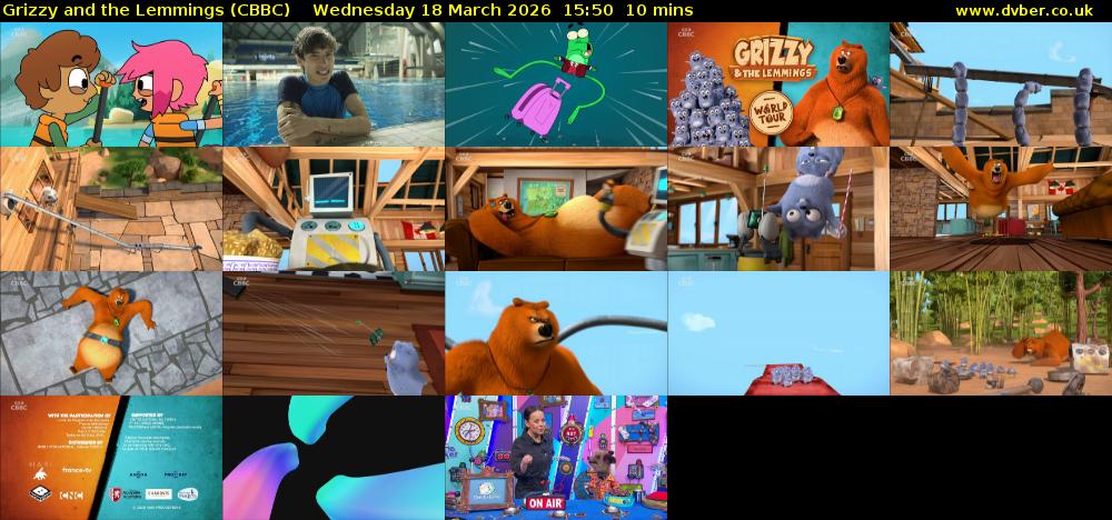Grizzy and the Lemmings (CBBC) Wednesday 18 March 2026 15:50 - 16:00