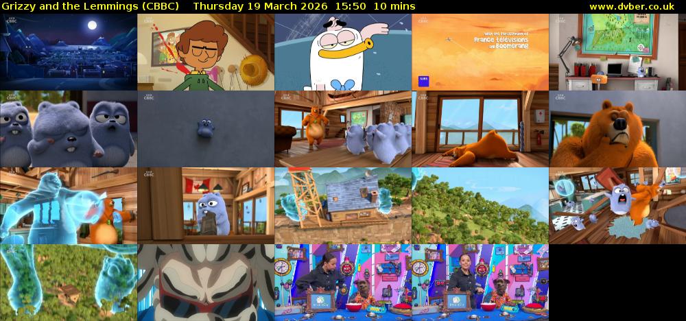 Grizzy and the Lemmings (CBBC) Thursday 19 March 2026 15:50 - 16:00