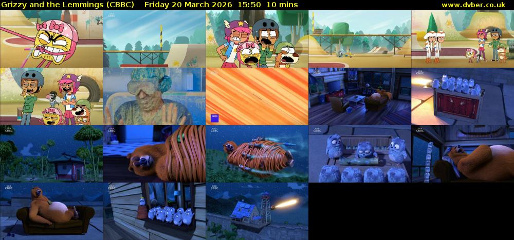 Grizzy and the Lemmings (CBBC) Friday 20 March 2026 15:50 - 16:00