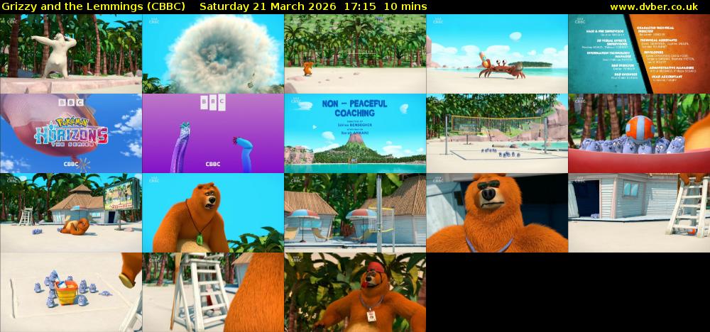 Grizzy and the Lemmings (CBBC) Saturday 21 March 2026 17:15 - 17:25