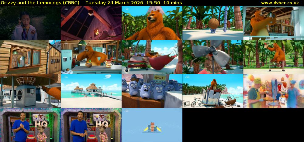 Grizzy and the Lemmings (CBBC) Tuesday 24 March 2026 15:50 - 16:00