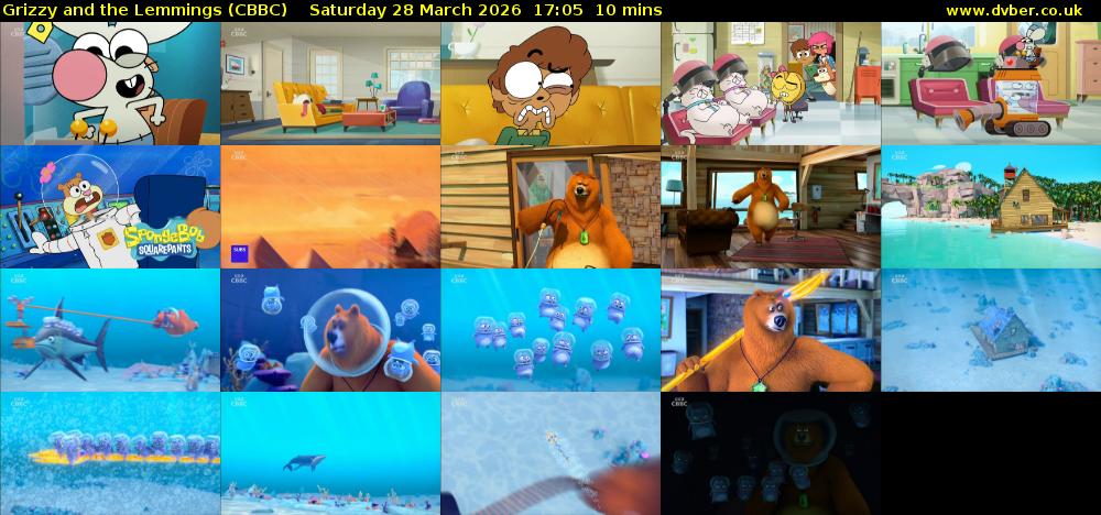 Grizzy and the Lemmings (CBBC) Saturday 28 March 2026 17:05 - 17:15
