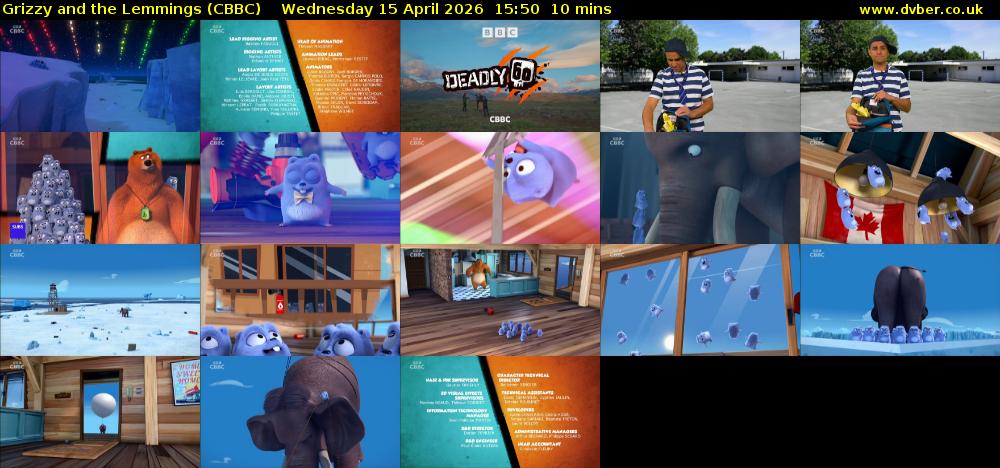 Grizzy and the Lemmings (CBBC) Wednesday 15 April 2026 15:50 - 16:00