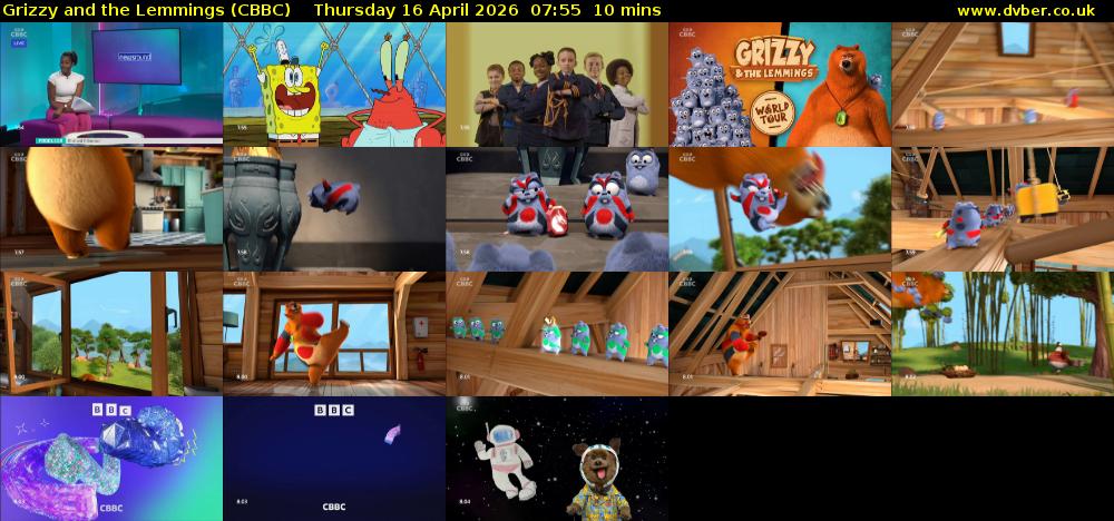 Grizzy and the Lemmings (CBBC) Thursday 16 April 2026 07:55 - 08:05