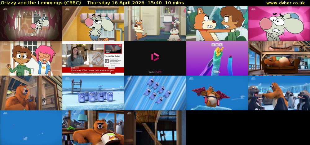 Grizzy and the Lemmings (CBBC) Thursday 16 April 2026 15:40 - 15:50