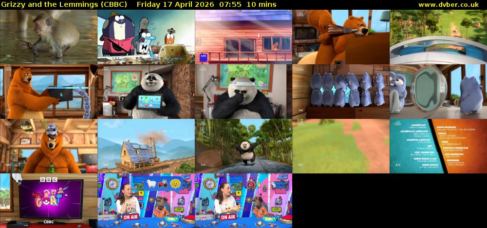 Grizzy and the Lemmings (CBBC) Friday 17 April 2026 07:55 - 08:05