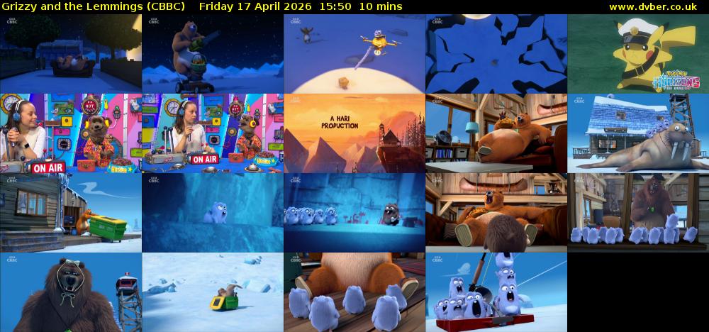 Grizzy and the Lemmings (CBBC) Friday 17 April 2026 15:50 - 16:00