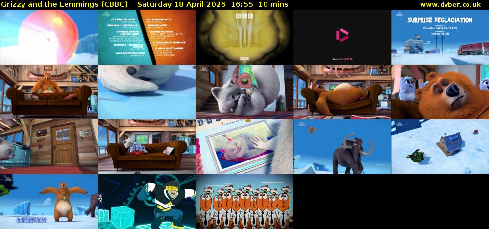 Grizzy and the Lemmings (CBBC) Saturday 18 April 2026 16:55 - 17:05