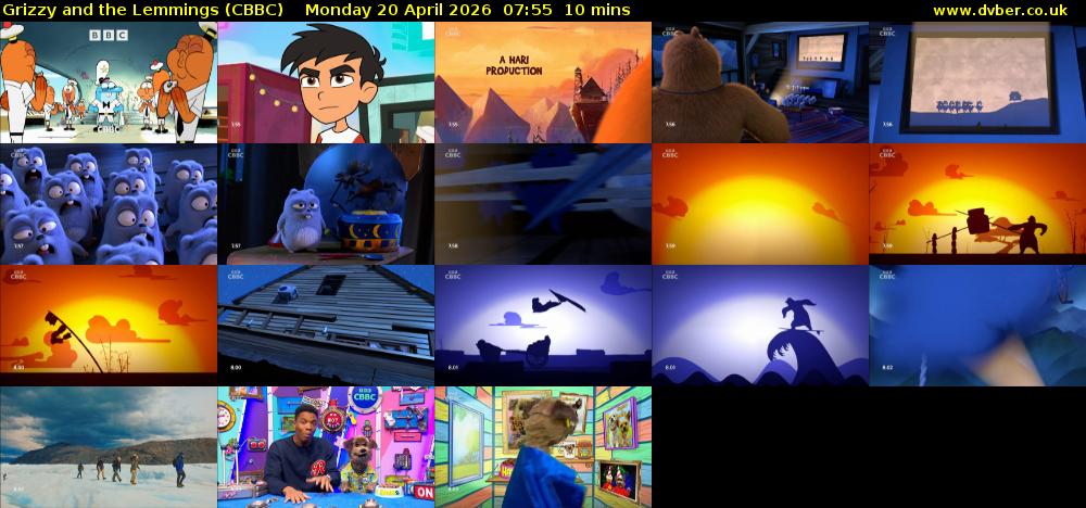 Grizzy and the Lemmings (CBBC) Monday 20 April 2026 07:55 - 08:05