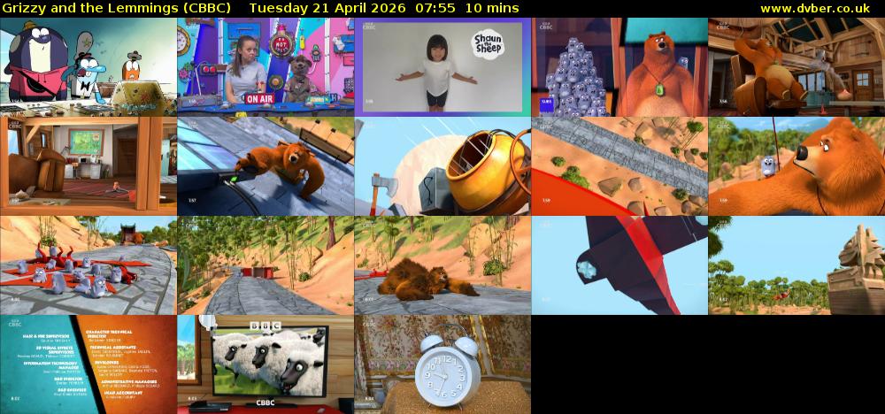 Grizzy and the Lemmings (CBBC) Tuesday 21 April 2026 07:55 - 08:05