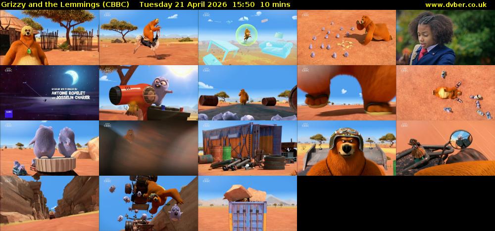 Grizzy and the Lemmings (CBBC) Tuesday 21 April 2026 15:50 - 16:00
