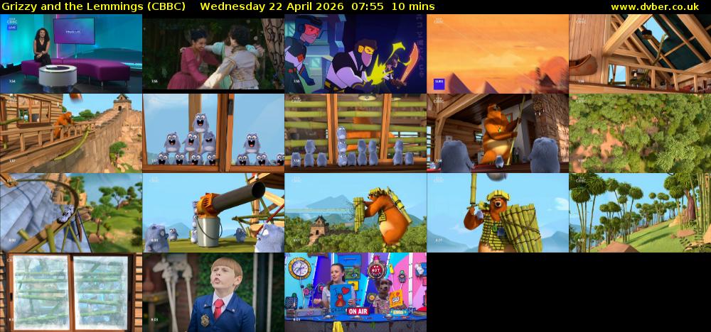 Grizzy and the Lemmings (CBBC) Wednesday 22 April 2026 07:55 - 08:05