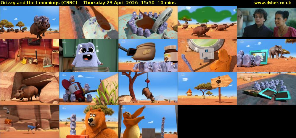 Grizzy and the Lemmings (CBBC) Thursday 23 April 2026 15:50 - 16:00