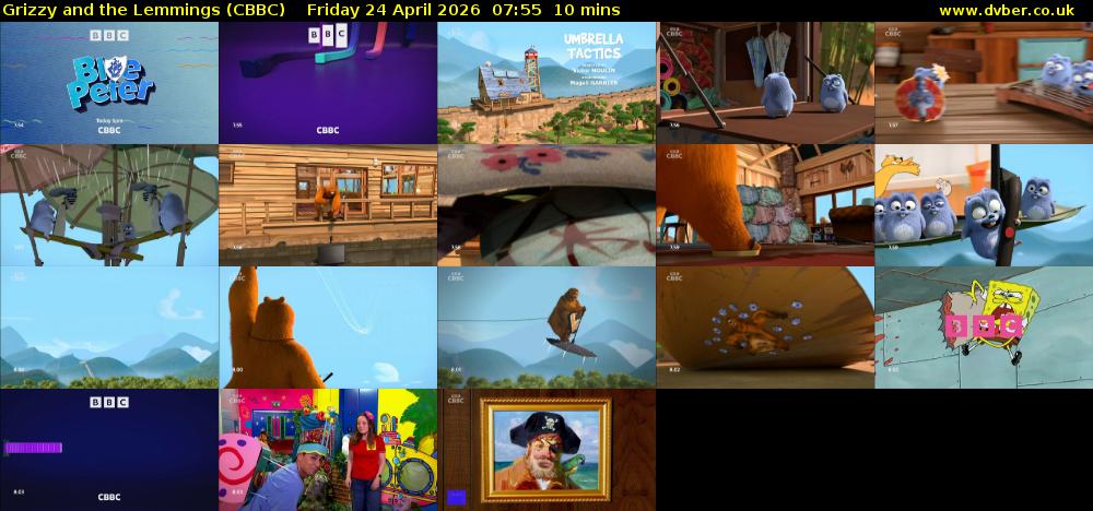 Grizzy and the Lemmings (CBBC) Friday 24 April 2026 07:55 - 08:05