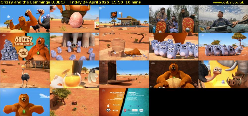 Grizzy and the Lemmings (CBBC) Friday 24 April 2026 15:50 - 16:00